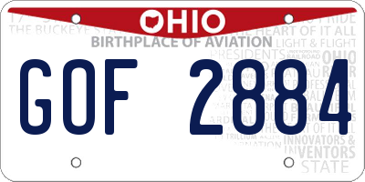 OH license plate GOF2884