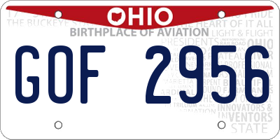 OH license plate GOF2956