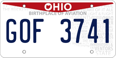 OH license plate GOF3741