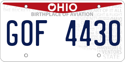 OH license plate GOF4430