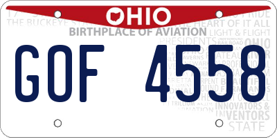 OH license plate GOF4558