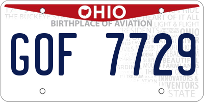 OH license plate GOF7729