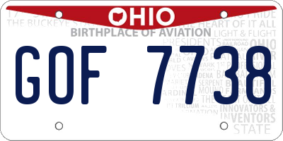 OH license plate GOF7738