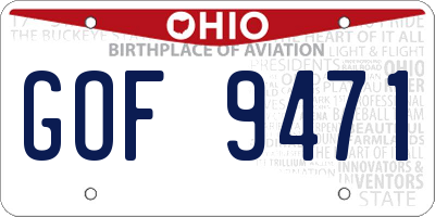 OH license plate GOF9471