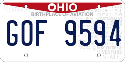 OH license plate GOF9594