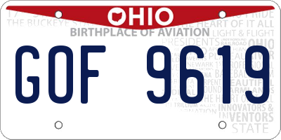 OH license plate GOF9619
