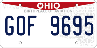 OH license plate GOF9695