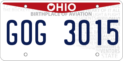 OH license plate GOG3015