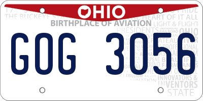 OH license plate GOG3056