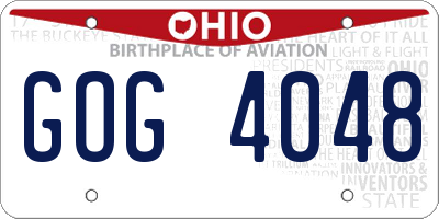 OH license plate GOG4048