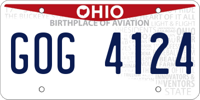 OH license plate GOG4124