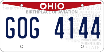 OH license plate GOG4144