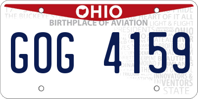 OH license plate GOG4159