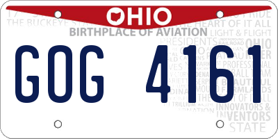 OH license plate GOG4161