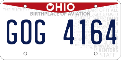 OH license plate GOG4164