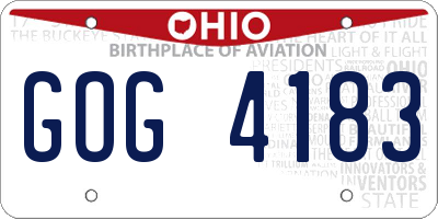 OH license plate GOG4183