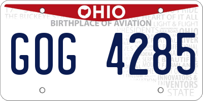 OH license plate GOG4285