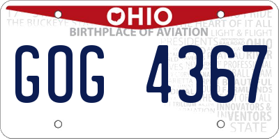 OH license plate GOG4367