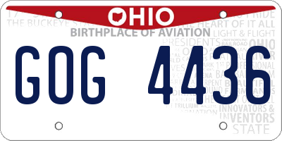 OH license plate GOG4436