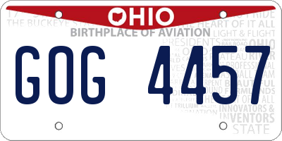 OH license plate GOG4457
