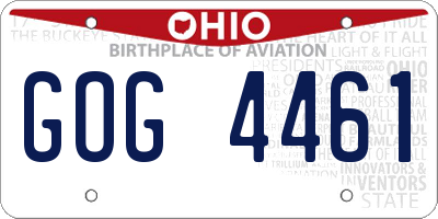 OH license plate GOG4461