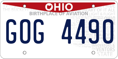 OH license plate GOG4490