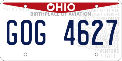 OH license plate GOG4627