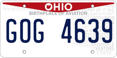 OH license plate GOG4639