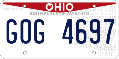 OH license plate GOG4697