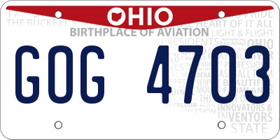 OH license plate GOG4703