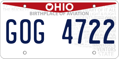 OH license plate GOG4722