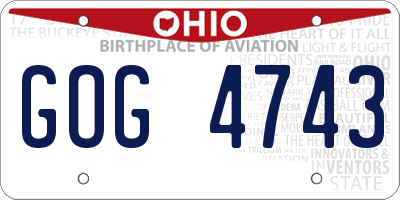 OH license plate GOG4743