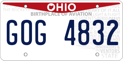 OH license plate GOG4832