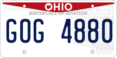 OH license plate GOG4880
