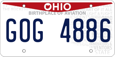 OH license plate GOG4886