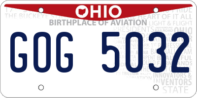 OH license plate GOG5032
