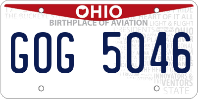 OH license plate GOG5046