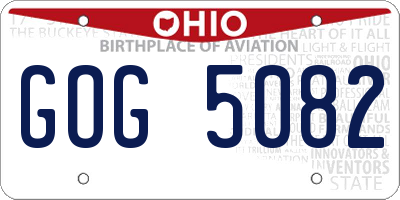 OH license plate GOG5082