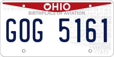 OH license plate GOG5161