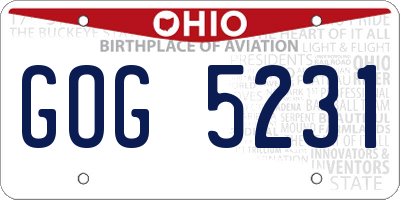 OH license plate GOG5231