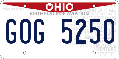 OH license plate GOG5250