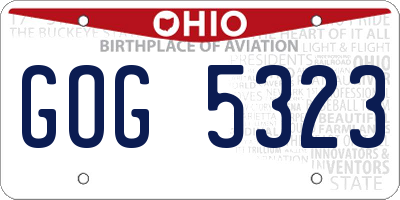 OH license plate GOG5323