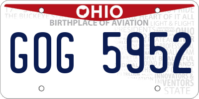 OH license plate GOG5952