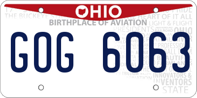 OH license plate GOG6063
