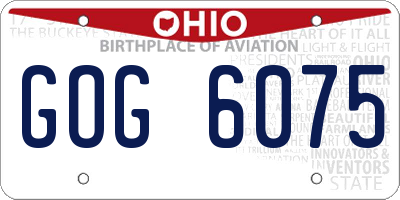OH license plate GOG6075