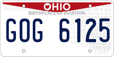 OH license plate GOG6125