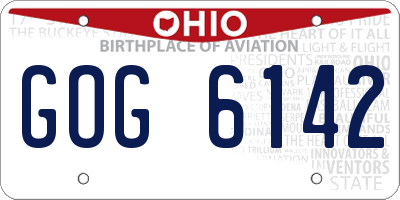 OH license plate GOG6142