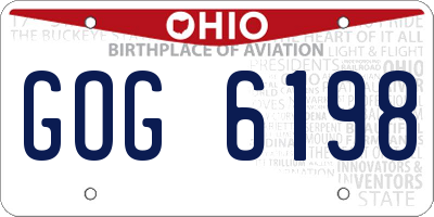 OH license plate GOG6198