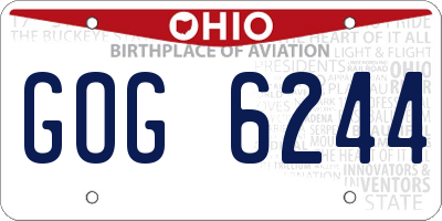 OH license plate GOG6244