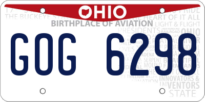 OH license plate GOG6298